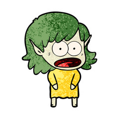 cartoon shocked elf girl