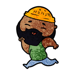 Obraz premium cartoon happy bearded man