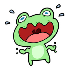 cute cartoon frog frightened