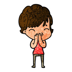 cartoon woman thinking