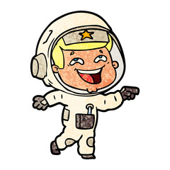 cartoon laughing astronaut