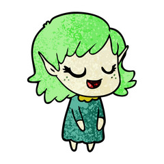 happy cartoon elf girl