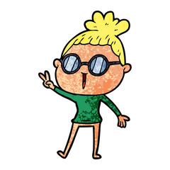 cartoon woman wearing spectacles