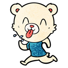 rude cartoon polar bear sticking out tongue