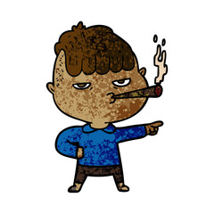 cartoon man smoking