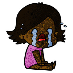 cartoon woman crying