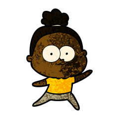 cartoon happy old woman