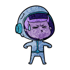 cartoon stressed astronaut