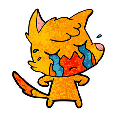sad little fox cartoon character
