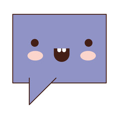 kawaii square dialogue speech with tail in colorful silhouette