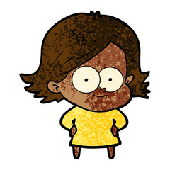 happy cartoon girl