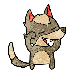 Fototapeta premium cartoon wolf laughing