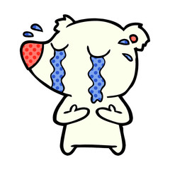 sad little polar bear cartoon