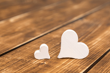 two white hearts
