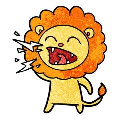 cartoon roaring lion