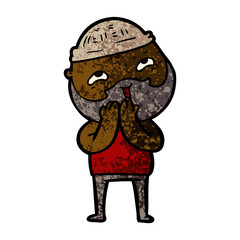cartoon happy bearded man