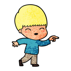 happy cartoon boy