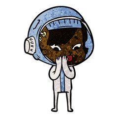 cartoon astronaut woman