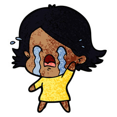 cartoon woman crying