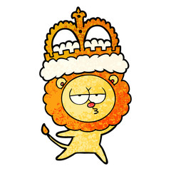 cartoon bored lion
