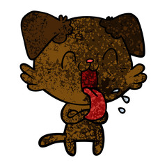 cartoon panting dog