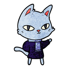 cartoon cat staring