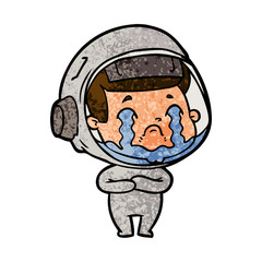 cartoon crying astronaut