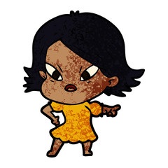 cartoon stressed woman