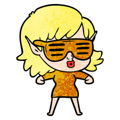 pretty cartoon elf girl