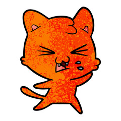 cartoon cat hissing