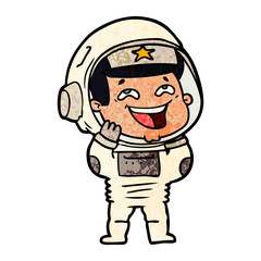 cartoon laughing astronaut