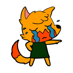 sad little fox cartoon character