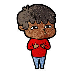 cartoon curious man