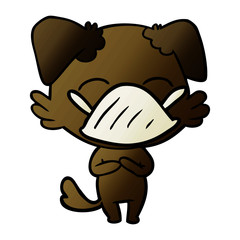 cartoon dog with medical mask