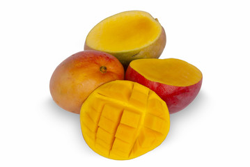 Mango fruit  on the white background. Guatemala. Tommy Atkins