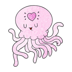 cartoon jellyfish in love