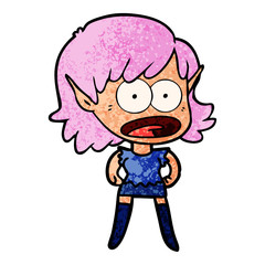cartoon shocked elf girl