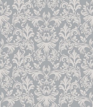 Vector Baroque ornament pattern background. Vintage handmade rich decor fabric textures