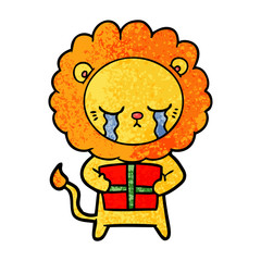 crying cartoon lion