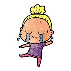 cartoon crying old lady