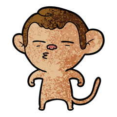 cartoon suspicious monkey