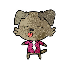 cartoon dog in shirt and tie