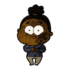 cartoon happy old woman