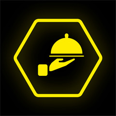 Neon Button Polygon - Servierplatte