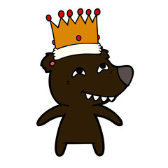 cartoon king bear showing teeth