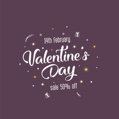 Fototapeta na wymiar Happy Valentines Day typography poster 