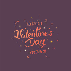 Happy Valentines Day typography poster 