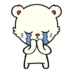 sad little polar bear cartoon
