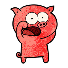cartoon pig shouting