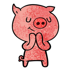happy cartoon pig